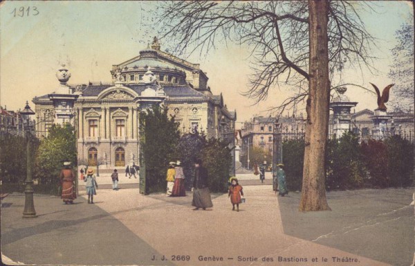 Genève, Sortie des Bastions et le Théatre