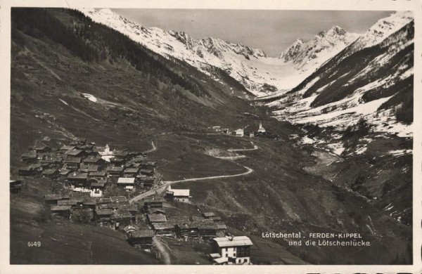 Lötschental. Ferden-Kippel und die Lötschenlücke. 1935 Vorderseite