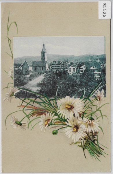St. Gallen - St. Magnikirche - Blumen-Litho
