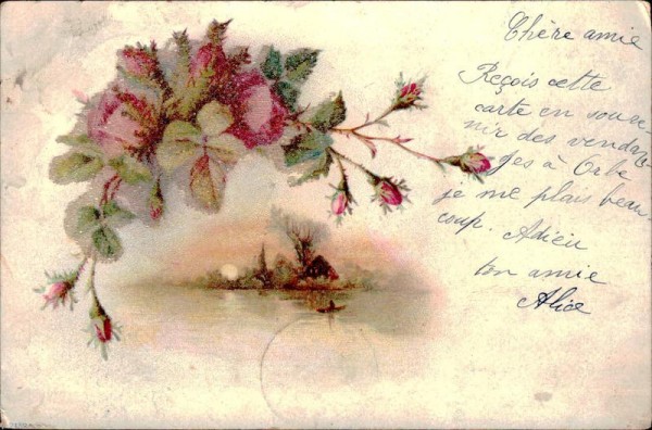 Rosenkarte aus 1900 Vorderseite