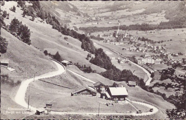 Klausenstrasse - Bergli mit Linthal. 1942