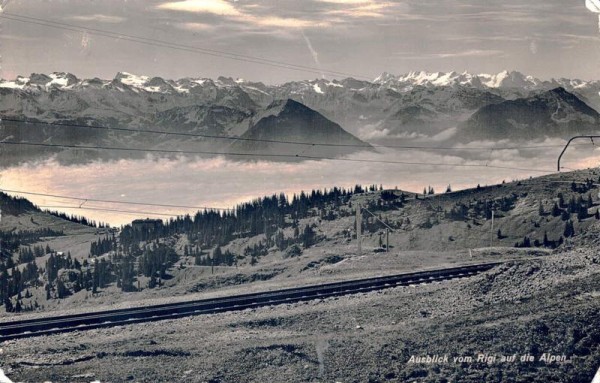 Ausblick vom Rigi gegen die Alpen. Vorderseite