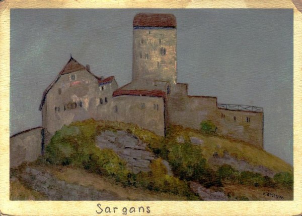 Schloss Sargans von C. Zeltner Vorderseite