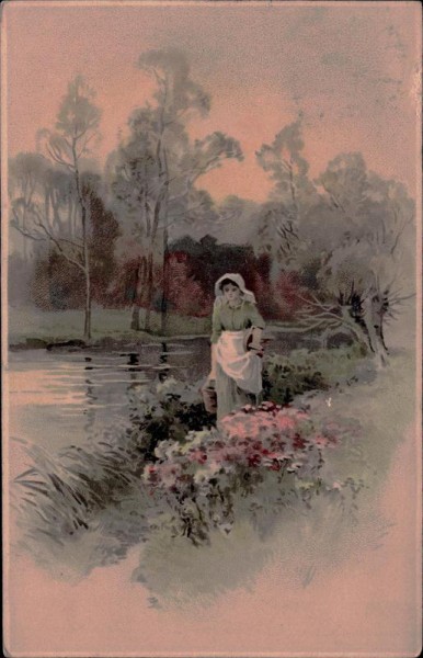 Frau am Fluss Vorderseite
