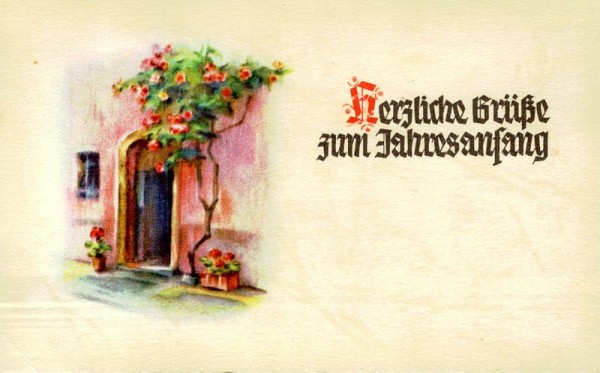 Herzliche Grüsse zum Jahresanfang Vorderseite