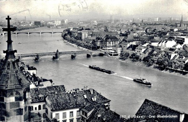 Basel: Drei Rheinbrücken Vorderseite