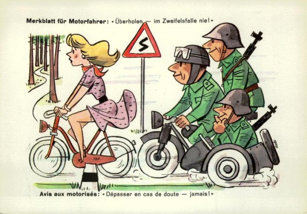 Merkblatt für Motorfahrer Vorderseite