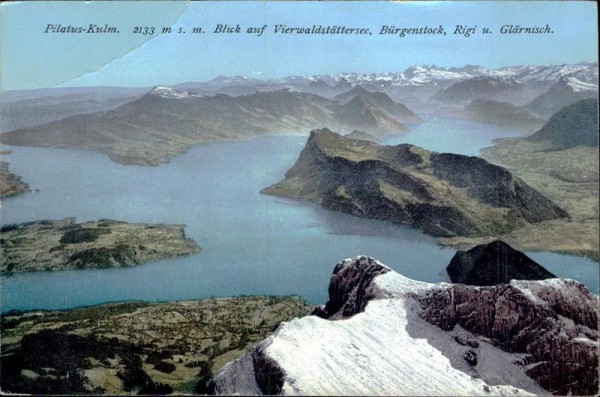 Vierwaldstättersee und die Alpen Vorderseite