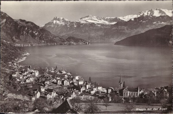 Weggis mit den Alpen