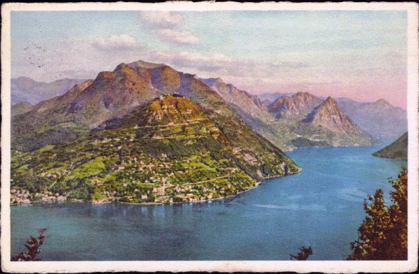 Lago di Lugano. Monte Bré e Sfondo di Porlezza