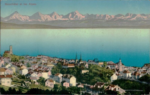 Neuchâtel et les Alpes. Vorderseite