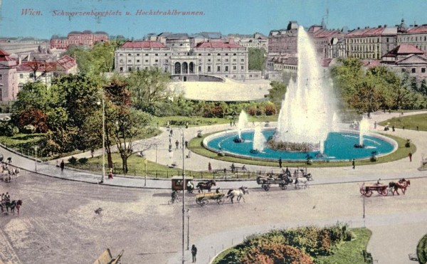 Wien, Schwarzenbergplatz u. Hochstrahlbrunnen Vorderseite