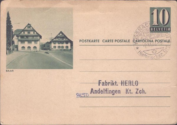 Postkarte mit Bild von Baar Vorderseite