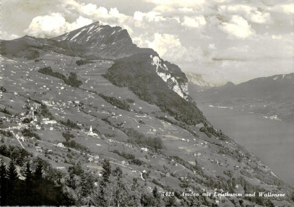 Amden mit Leistkamm und Wallensee Vorderseite