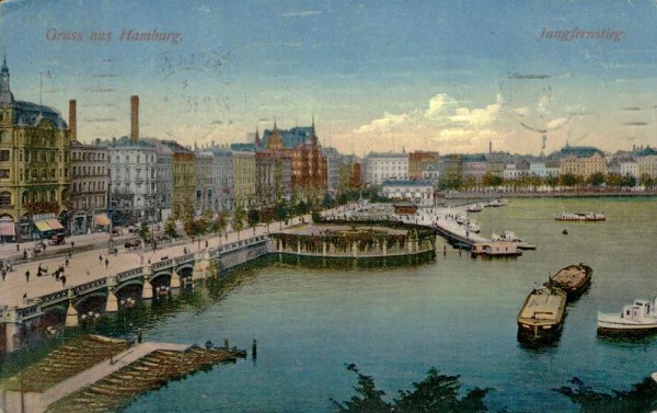Gruss aus Hamburg, Jungfernsteig Vorderseite