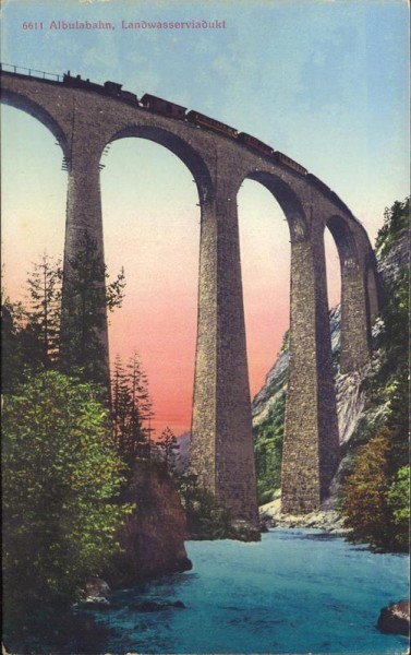 Albulabahn, Landwasserviadukt Vorderseite