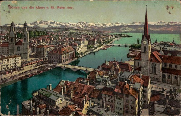 Zürich und die Alpen Vorderseite
