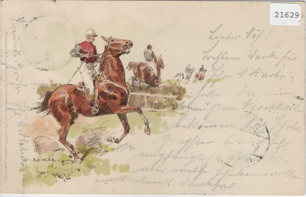 Springreiten - Litho 1899
