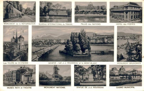 Genève. Tours Monument et Statue. 1931 Vorderseite