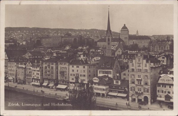 Zürich, Limmatquai und Hochschulen Vorderseite