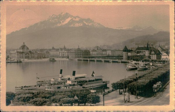 Luzern - Quai und Pilatus Vorderseite