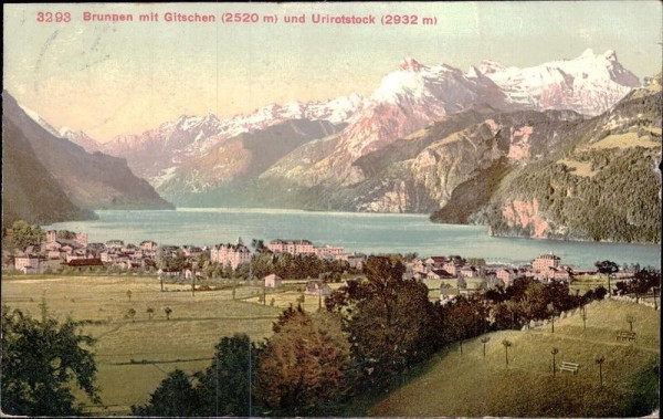 Brunnen mit Gitschen (2520 m) und Urirotstock (2932 m) Vorderseite