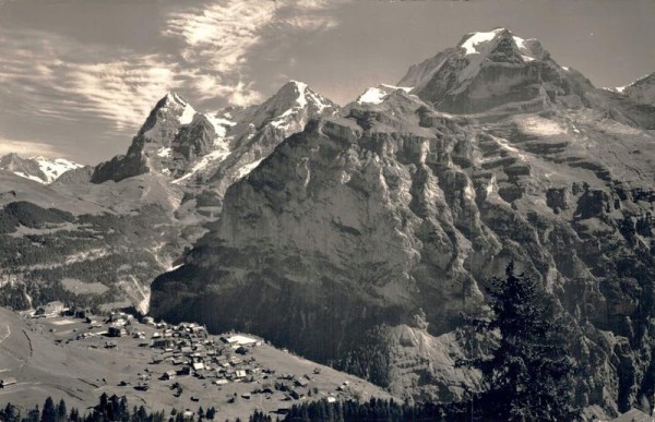 Mürren. Wetterhörner - Eiger - Mönch - Jungfrau. 1948 Vorderseite