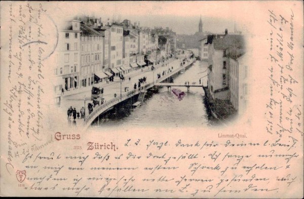 Grüss aus Zürich - Limmat-Quai Vorderseite