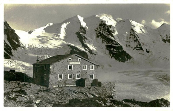 Diavolezzahütte mit Piz Palü Vorderseite