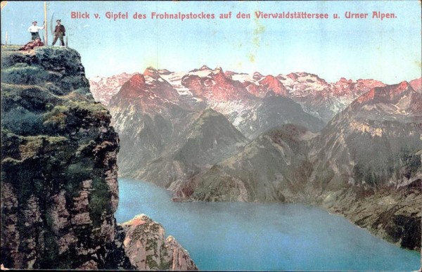 Blick vom Gipfel des Frohnalpstockes auf den Vierwaldstättersee und Urner Alpen Vorderseite