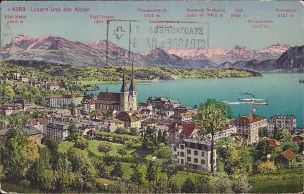 Luzern und die Alpen Vorderseite