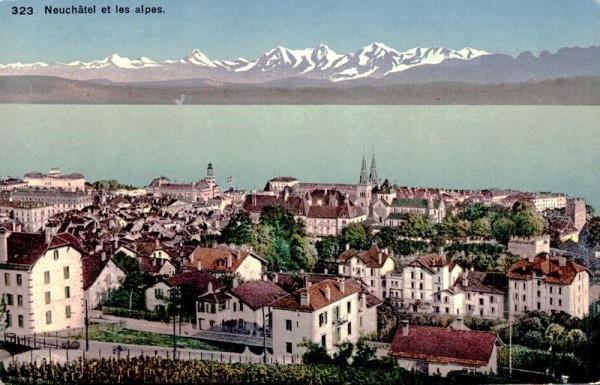 Neuchatel et les alpes Vorderseite