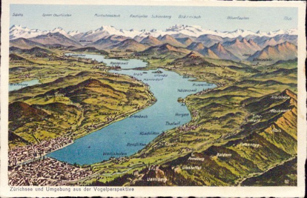Zürichsee und Umgebung aus der Vogelperspektive