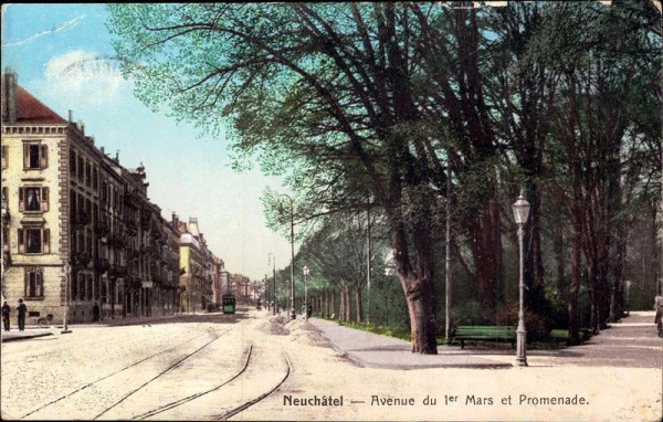 Neuchàtel - Avenue du 1er Mars et Promenade Vorderseite
