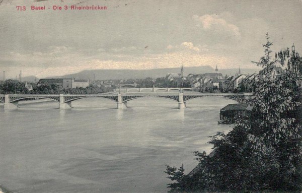 Basel - Die 3 Rheinbrücken Vorderseite