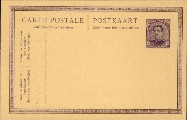 Postkarte von Belgien Vorderseite