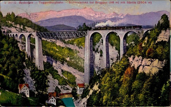 St. Gallen, Sitterviadukt der BT Vorderseite