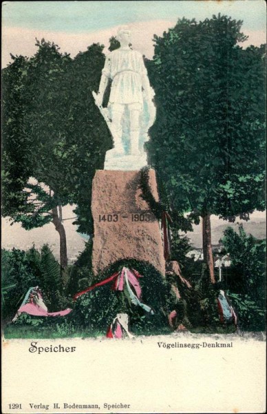 Speicher. Vögelinsegg-Denkmal Vorderseite