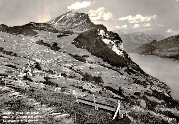 Amden, Blick v. Durchschläge auf Leistkamm und Wallensee Vorderseite