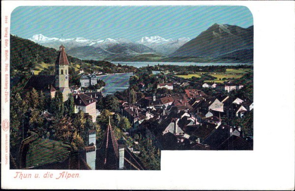 Thun und die Alpen. Vorderseite