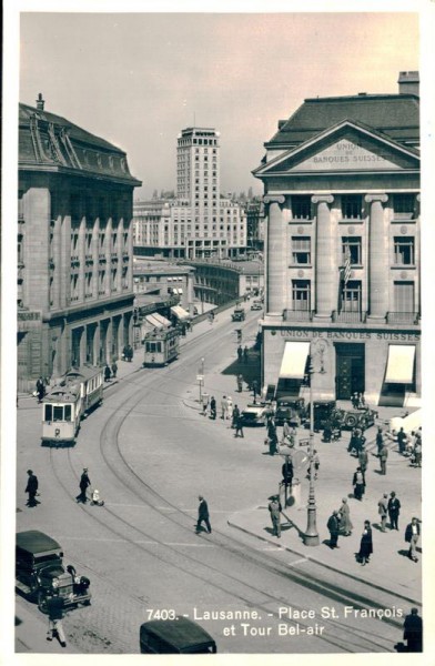 Lausanne, Place St. François et Tour Bel-air Vorderseite