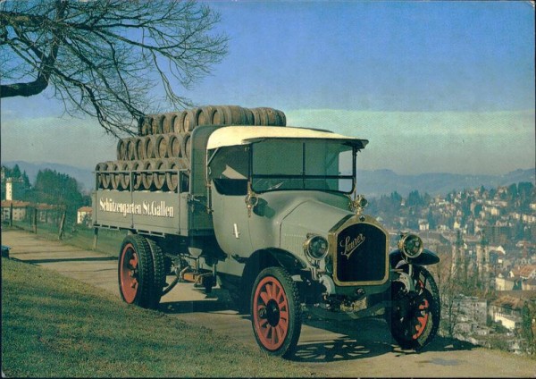 Veteran unter den Schützengarten-Fahrzeugen, Saurer-Lastwagen, Jahrgang 1917 Vorderseite