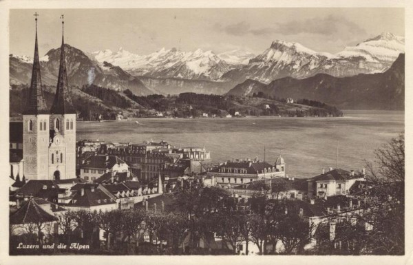 Luzern und die Alpen Vorderseite
