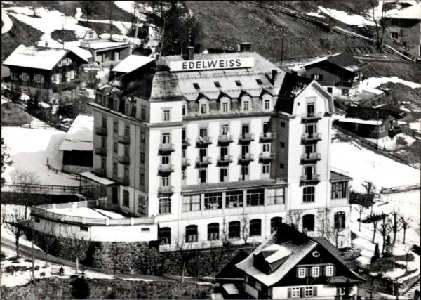 Engelberg, Hotel Edelweiss, Flugaufnahme Vorderseite