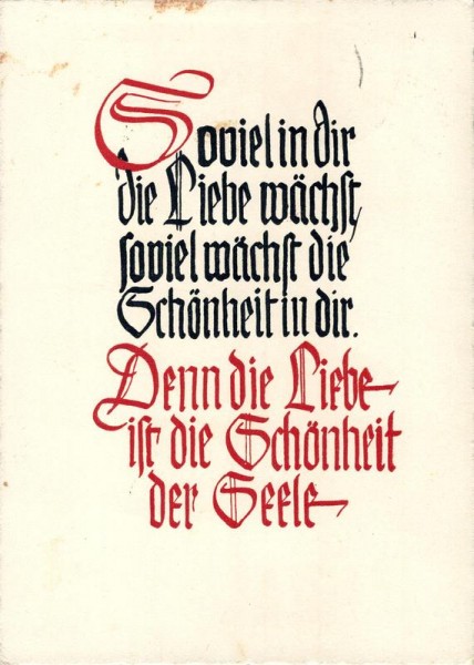 Zitat, Augustinus Aurelius, Soviel in dir Liebe wächst Vorderseite