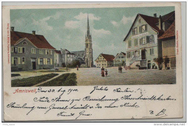 Amriswil - Amrisweil mit Kirche und Gasthaus zum Ochsen