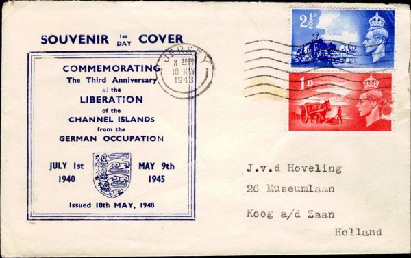 3. Jahrestag der Befreiung der Channel Islands, 10. Mai 1948 Vorderseite