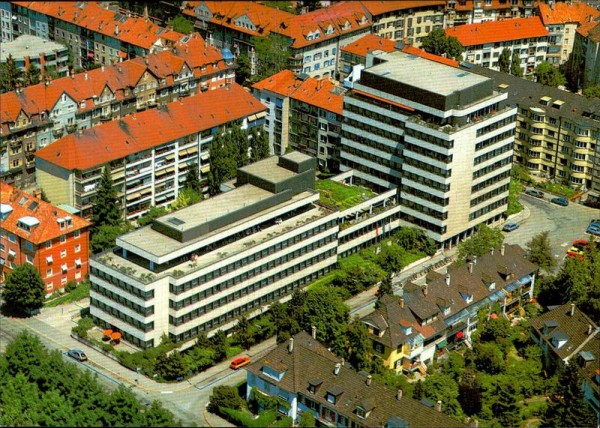 Basel, Merian-Iselin-Spital, Flugaufnahme Vorderseite