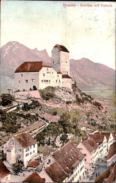 Sargans - Schloss mit Falknis. 1914
