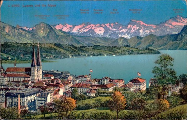 Luzern und die Alpen Vorderseite